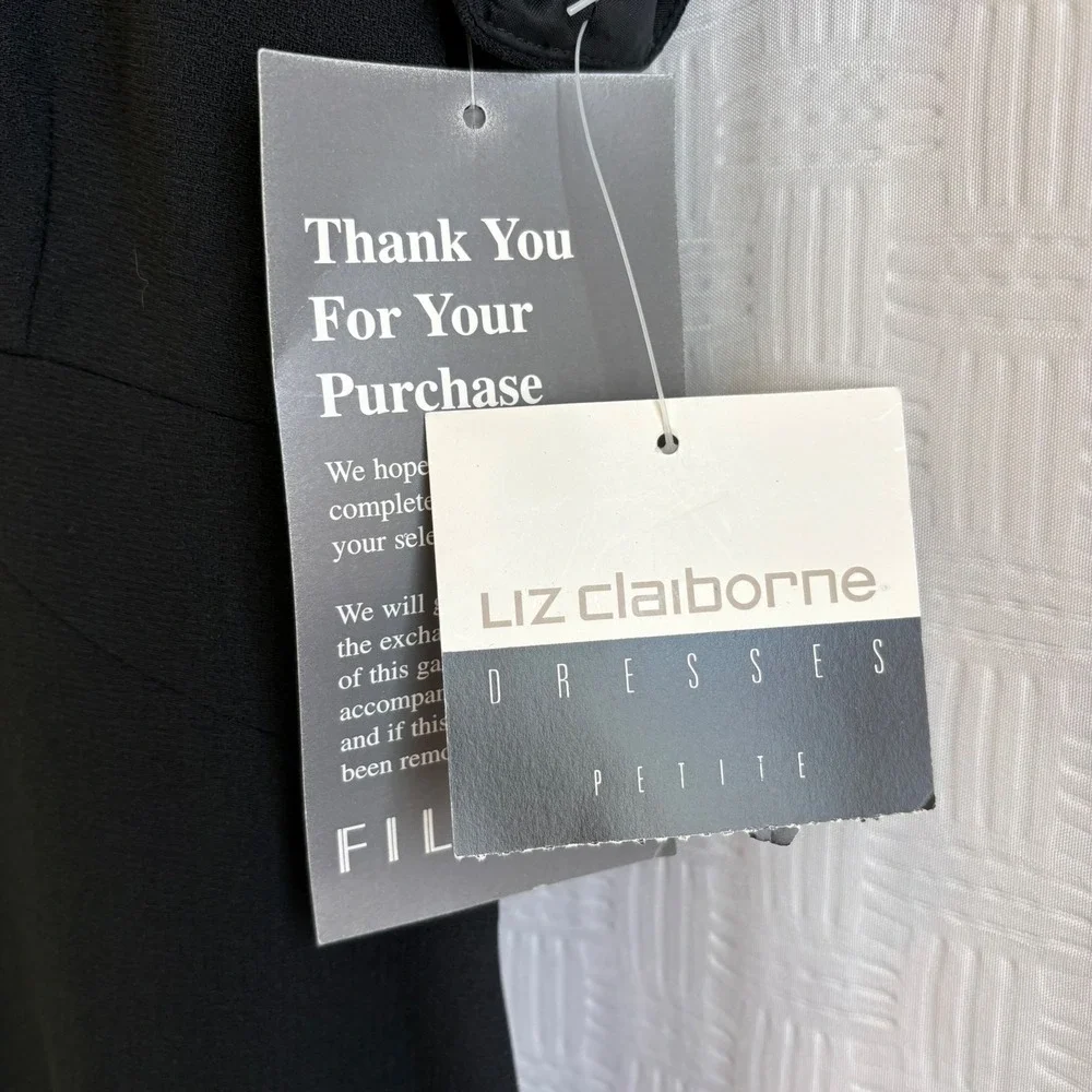 Liz Claiborne Petite Black Sweetheart Dress Womens Size 4P NWT